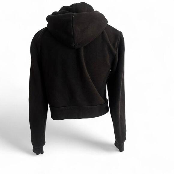 Brandy Melville John Galt Black Zip Up Hoodie One Size Fits XS-Medium - Picture 2 of 5
